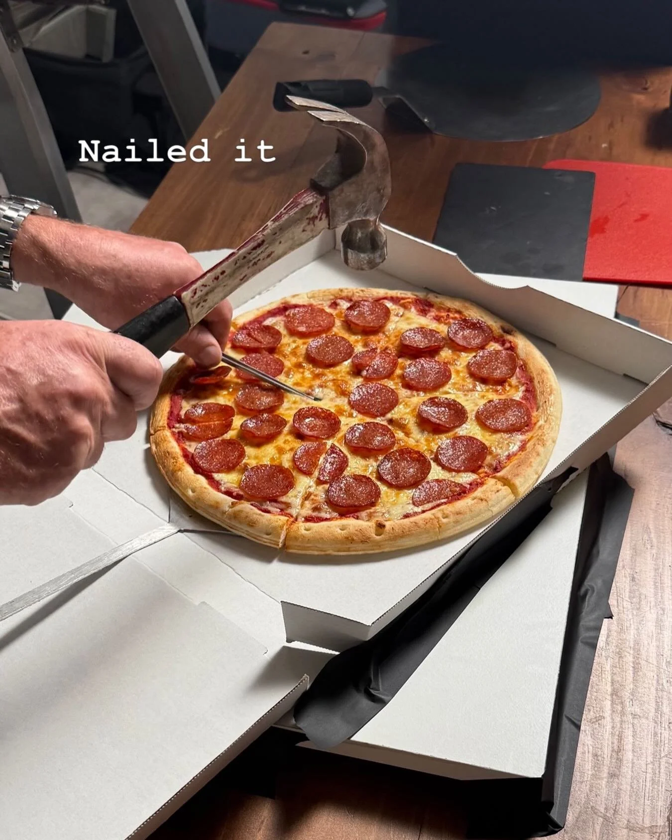 Yes, that&rsquo;s a hammer. #lifeofafoodstylist #nailedit
