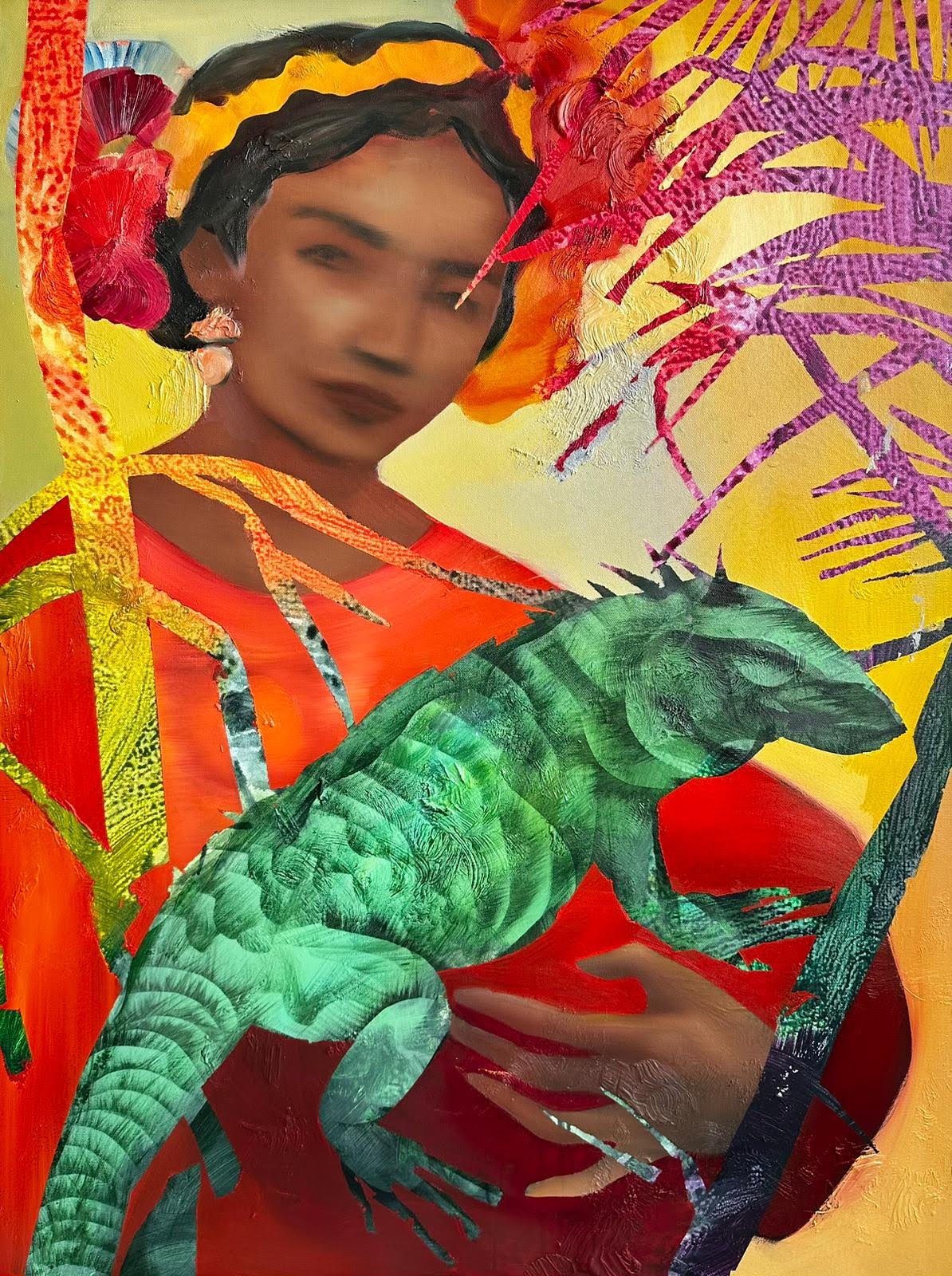 Market Kolarova, Iguana, MAR, Oil Acrylic on Canvas, 40 x 30 in, 2024 .jpg (Copy)