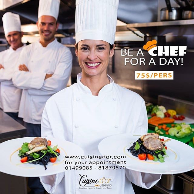 Be a chef for a day and enjoy the Lebanese cooking experience, for 75$/person!

For more info call us on 01 499 085 or 81 879 570

#cuisinedor #lebanon #lebanesecatering #cateringinlebanon #catering #qualityfood #event #eventplanning #eventsbeirut #l