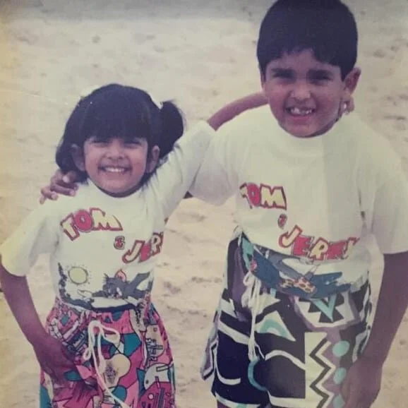Happy birthday to my lovely brother @rickesh.mistry Loving those retro shorts and matching tshirts! Celebrate soon 😘 🍻🥂🌞🤗