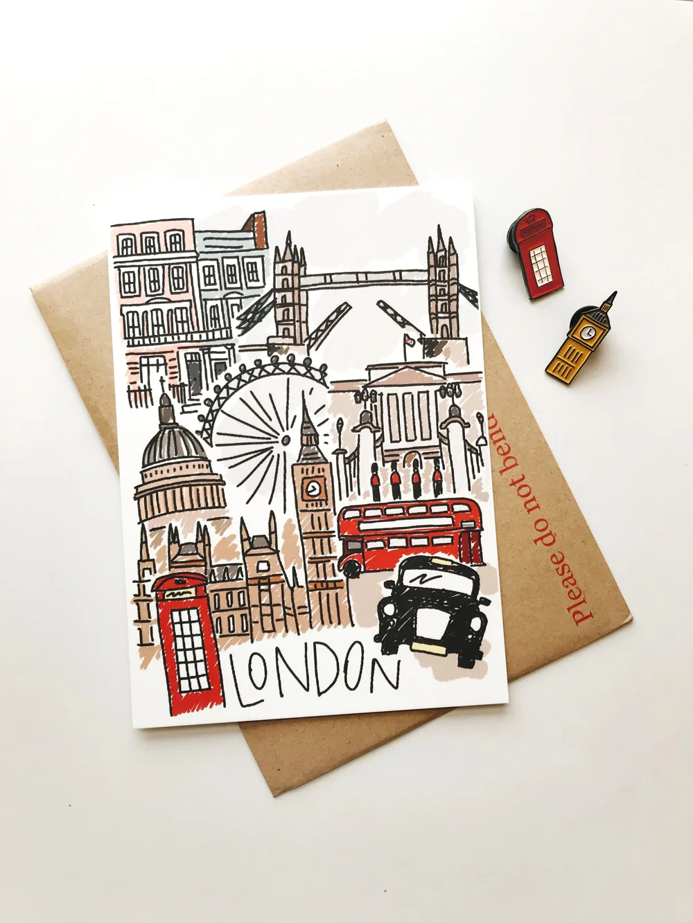 Illustrated London Postcard Annie Montgomery Design