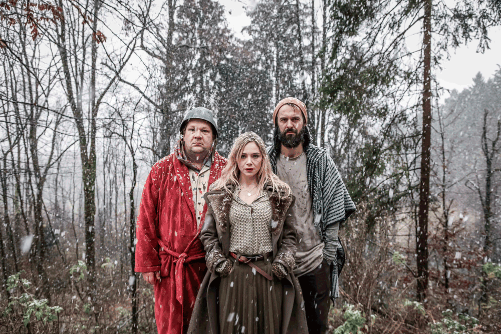 2015 – SITI THEATRE – Savage – Director / Aleksandar Popovski – Based on  / Doppler by Erlend Loe – Cast / Uroš Fürst, Katarina Čas, Primož Pirnat – Costume Design / Barbara Podlogar – Set Design / Barbara Kapelj, Aleš Korpič – Lighting Design / Davi