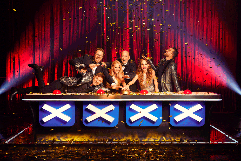 2023 – SLOVENIA’S GOT TALENT – Hosts / Peter Poles, Sašo Stare  – Judges / Lado Bizovičar, Ana Klašnja, Marjetka Vovk, Andrej Škufca  – Photo / Ursa Premik