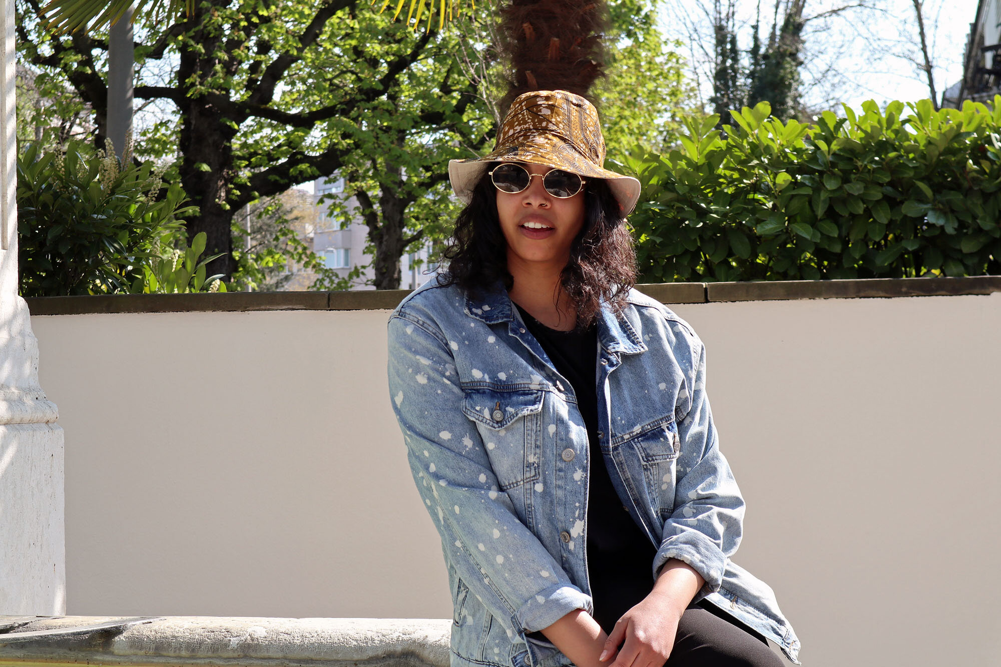 Khaki &amp; Ankara Bucket Hat -  Kano