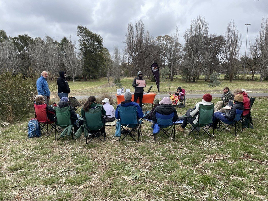 Just a couple of photos from our recent workshop &quot;From the Soil Up: Rewilding our City&quot; with conservationist Blake Canackle as we quickly got down to business replanting and freshening up the O'Connor Birdscape site! 

Afterwards, while the