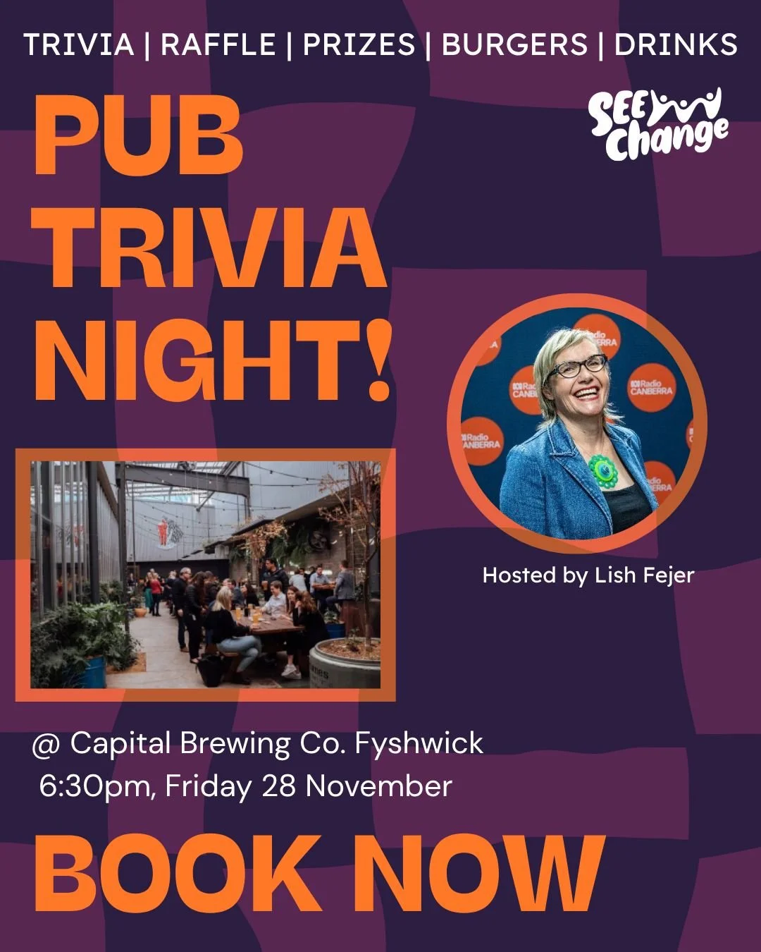 We are delighted to announce that Lish Fejer from ABC radio and the FixitChicks is our Pub Trivia Night MC! 

We have also started collecting some cool prizes like this artwork 🤩 Book now to come join the trivia fun!! 
Early bird discounts end on 31
