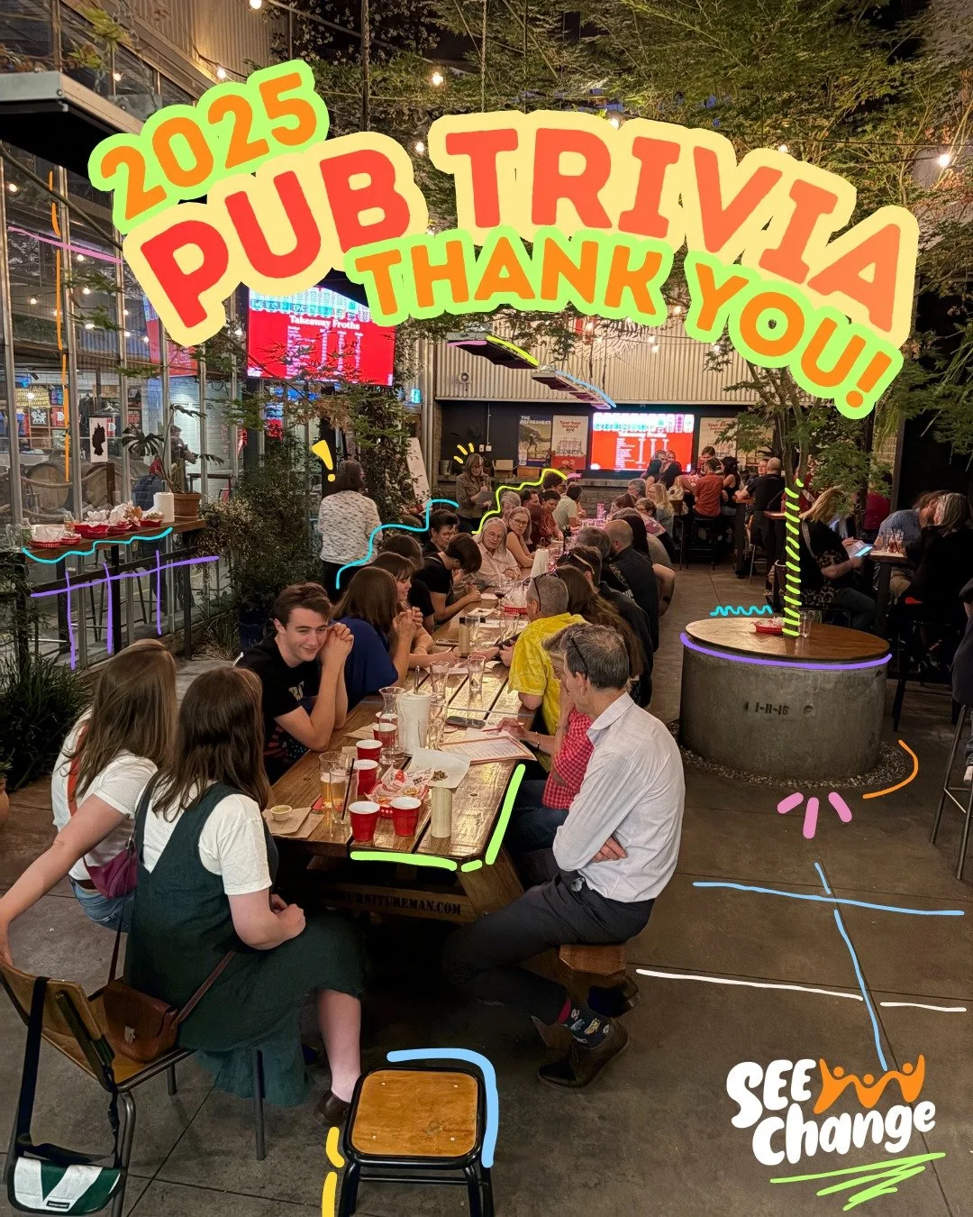 It's been a month since our first ever Pub Trivia! The night was a big success. Thanks again to @lishfejer for MC-ing with gusto and to all our community partners (see our previous posts!), whose generous donations ensured rewards for knowing the nam