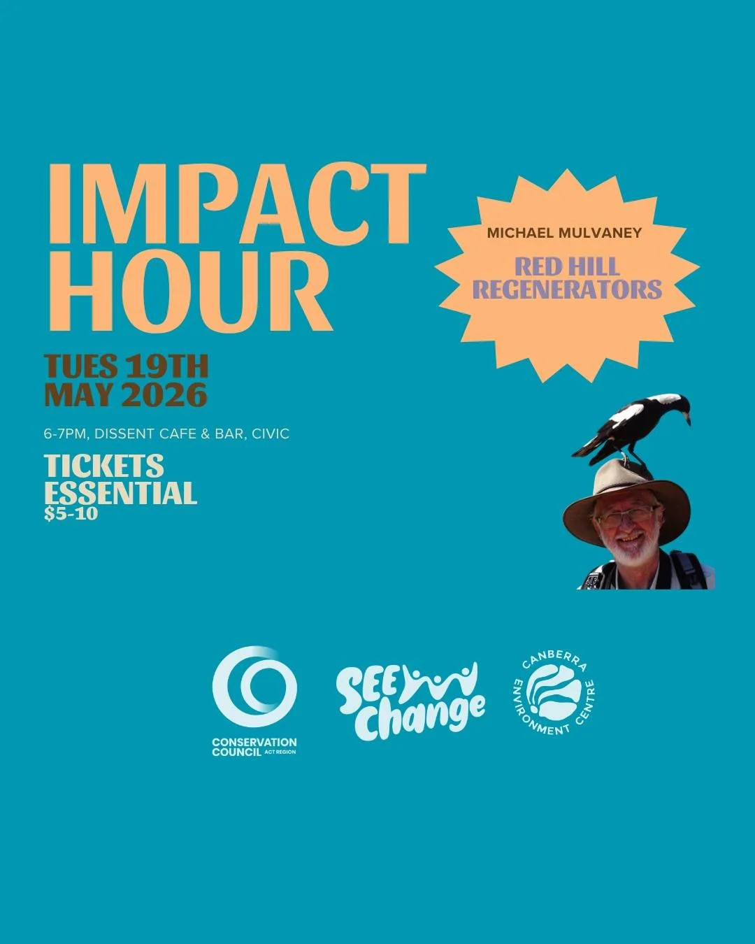 Join us for the second of our monthly Impact Hour gatherings.

Tomorrow, Tuesday 19th May 6-7pm at Dissent Cafe &amp; Bar.

Kitchen will be open so please support our hosts by purchasing refreshments or a meal