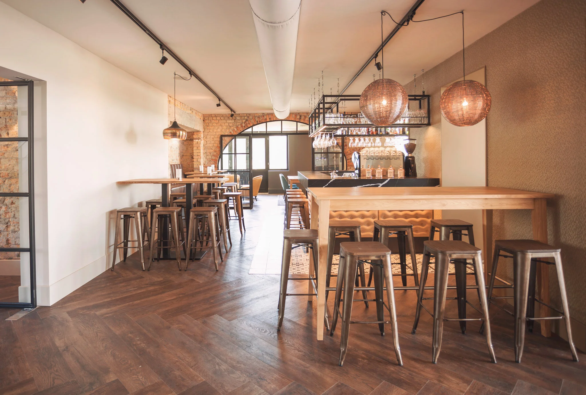  Warm wooden elements.  