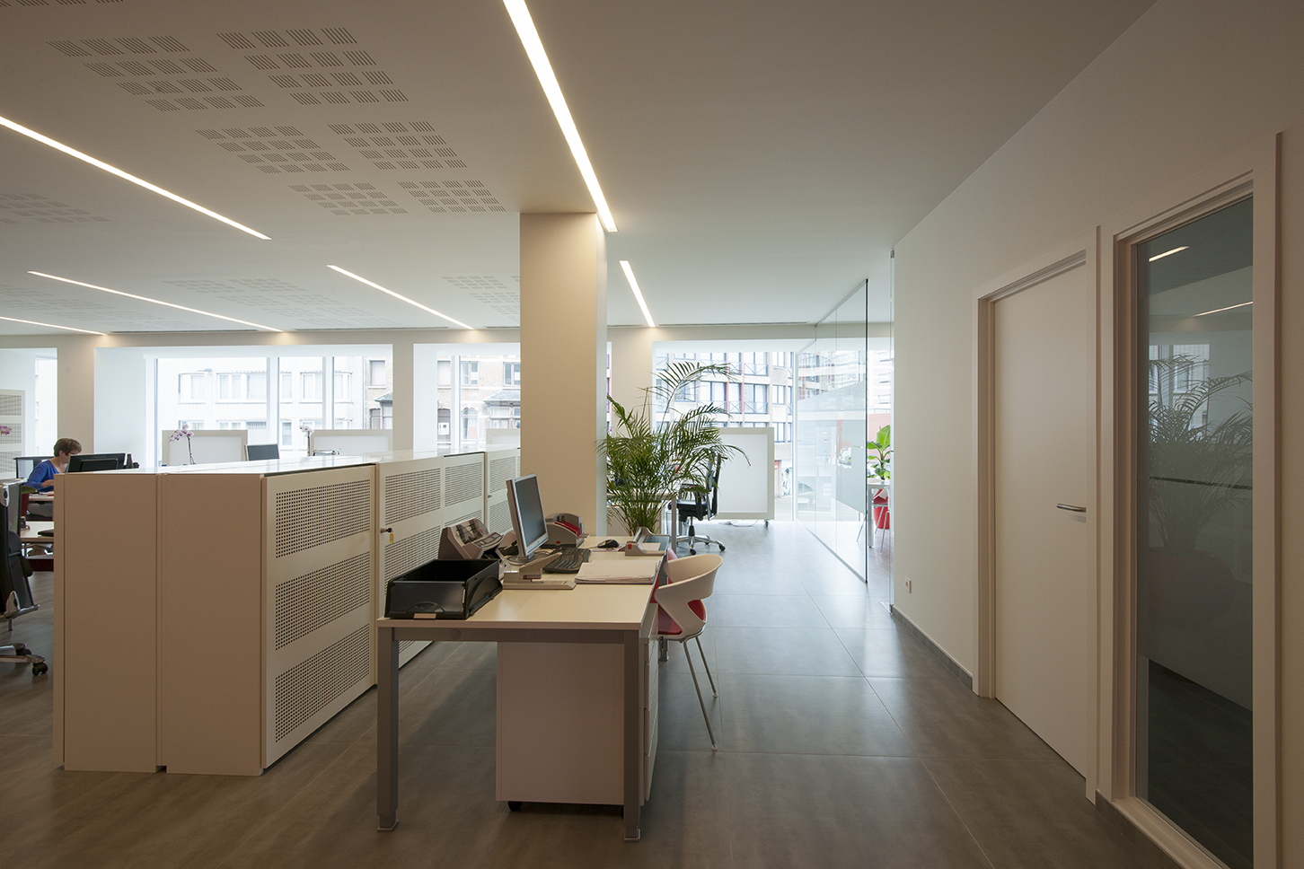  Light and airy work environment.  