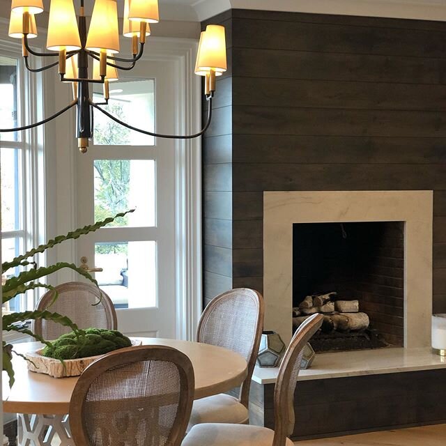 Love this custom fireplace we designed for a transitional feel...#piperrenovation