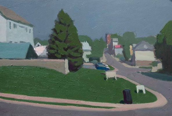 The View From Wendy's, 9" x 14", Oil on Board, 2019