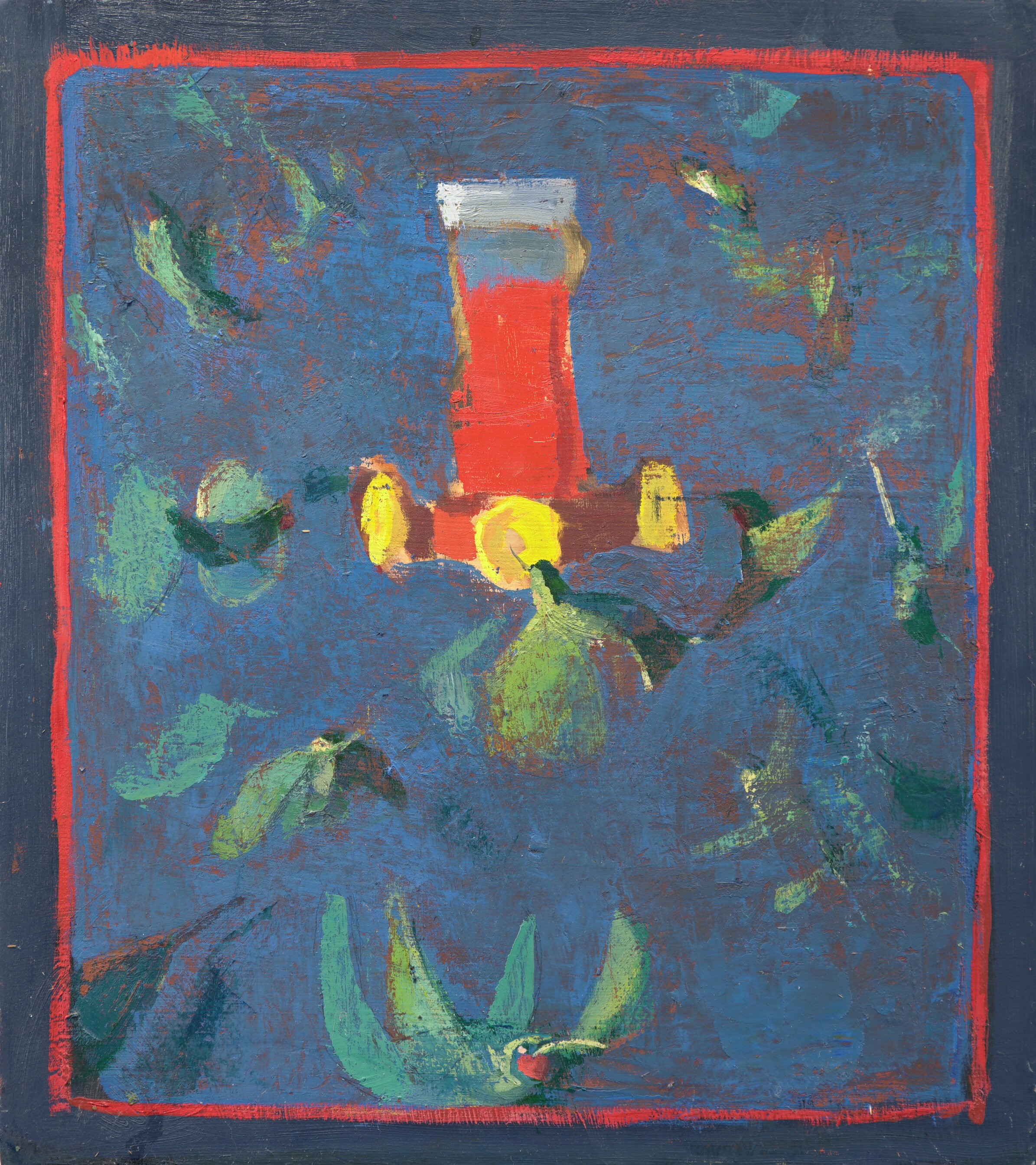 Hummingbirds, 13.5" x 12", Oil on Board, 2020
