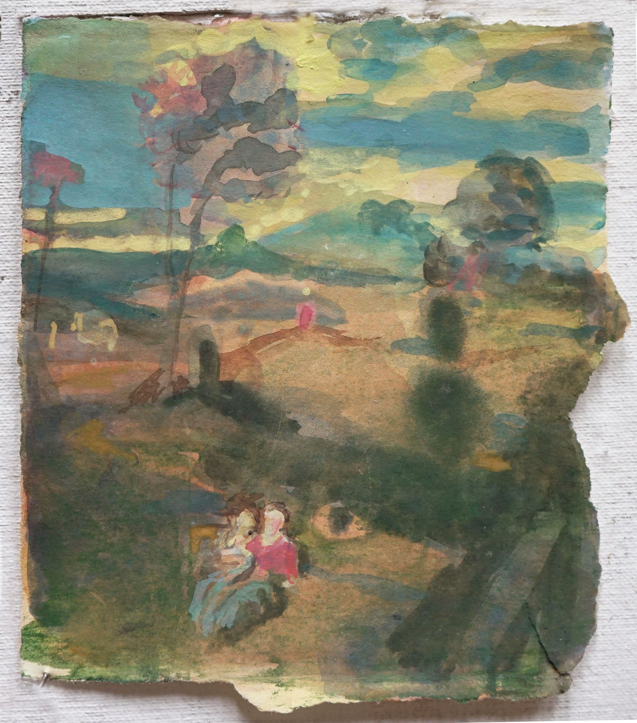 Rest on the Flight to Egypt (After Caracci), 6.25" x 5", 2020 (sold)