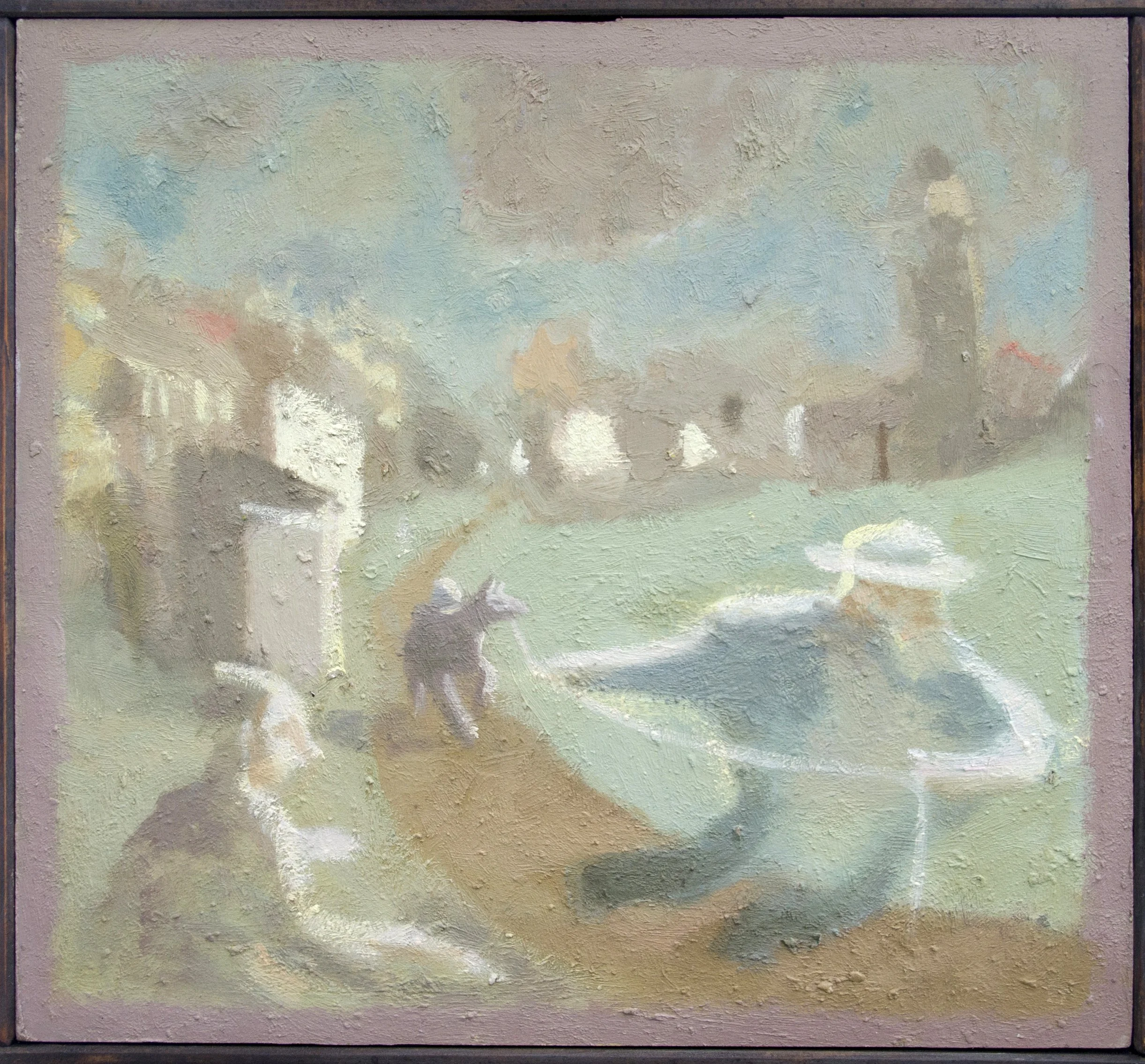 Stubborn Mule, 11" x 12.25", oil on board, 2022