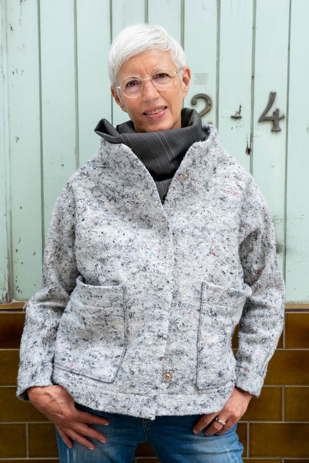 Jacke aus Recyclingfasern, ungefüttert, kurz