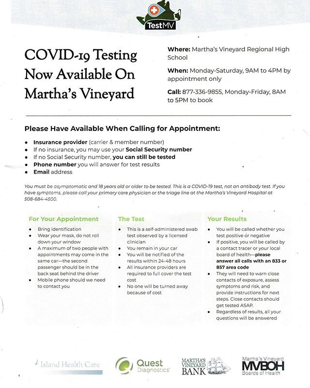 Drive-thru diagnostic testing for COVID-19 is now available for any Islander or visitor without symptoms of the virus who wants a test. Pre-registration and appointment are required. There is no cost for the test. 
Teste de diagn&oacute;stico para O 
