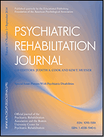 Research Special Issue 2014: Psychiatric Rehabilitation Journal