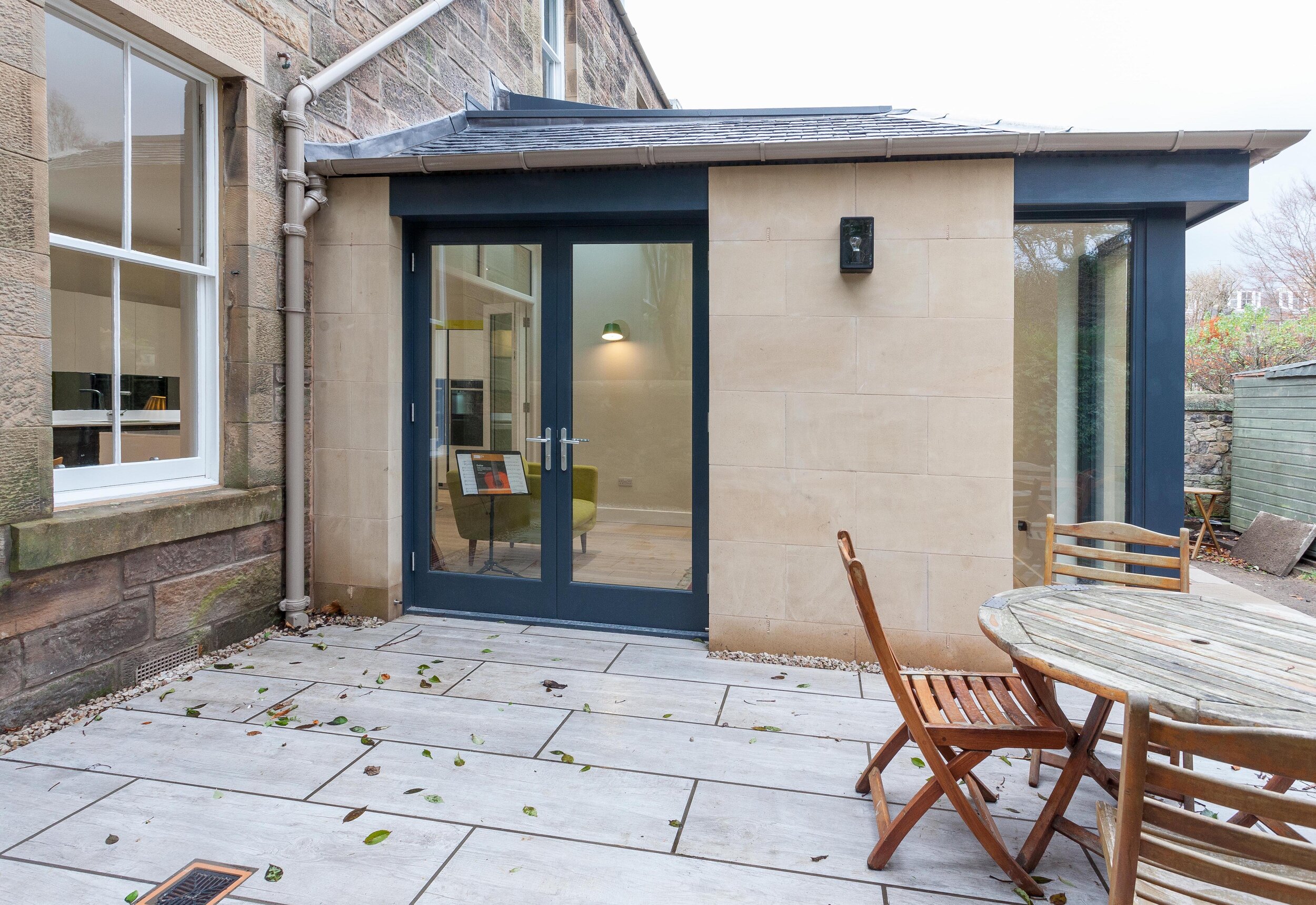  The extension features contemporary detailing using traditional materials. 