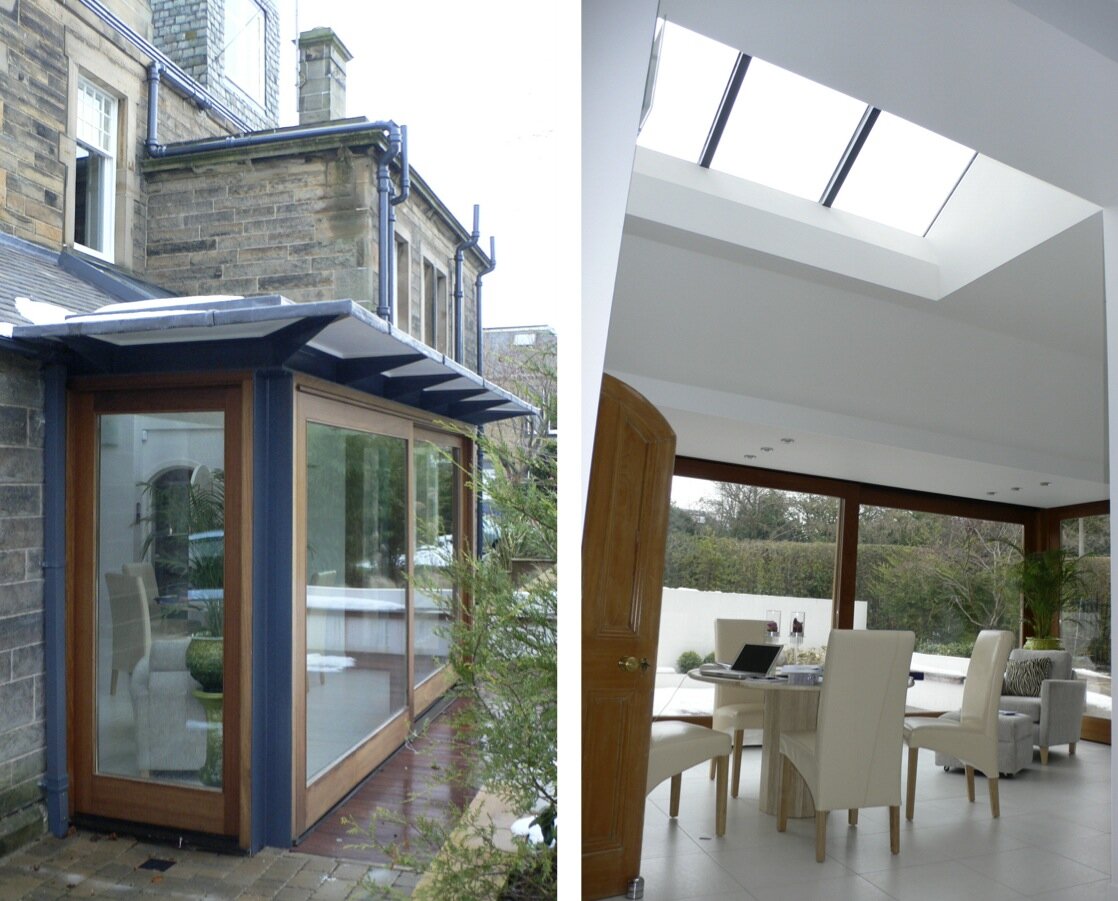  The steel frame structure and sliding screen allow maximum glazing levels to the new extension. 