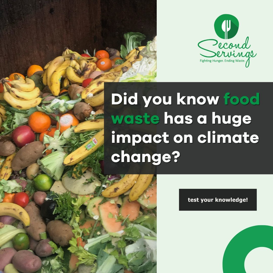 You may be surprised to learn that preventing food waste not only nourishes people but also benefits everyone by fighting climate change. Take our short ✨quiz✨ to test your knowledge. Link in our bio!