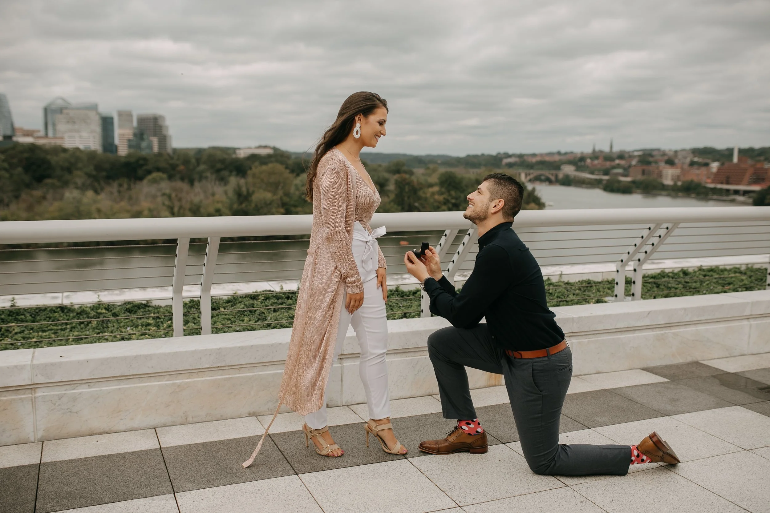 Rooftop Surprise Proposal at The Kennedy Center in Washington, D.C | Kennan and Christina