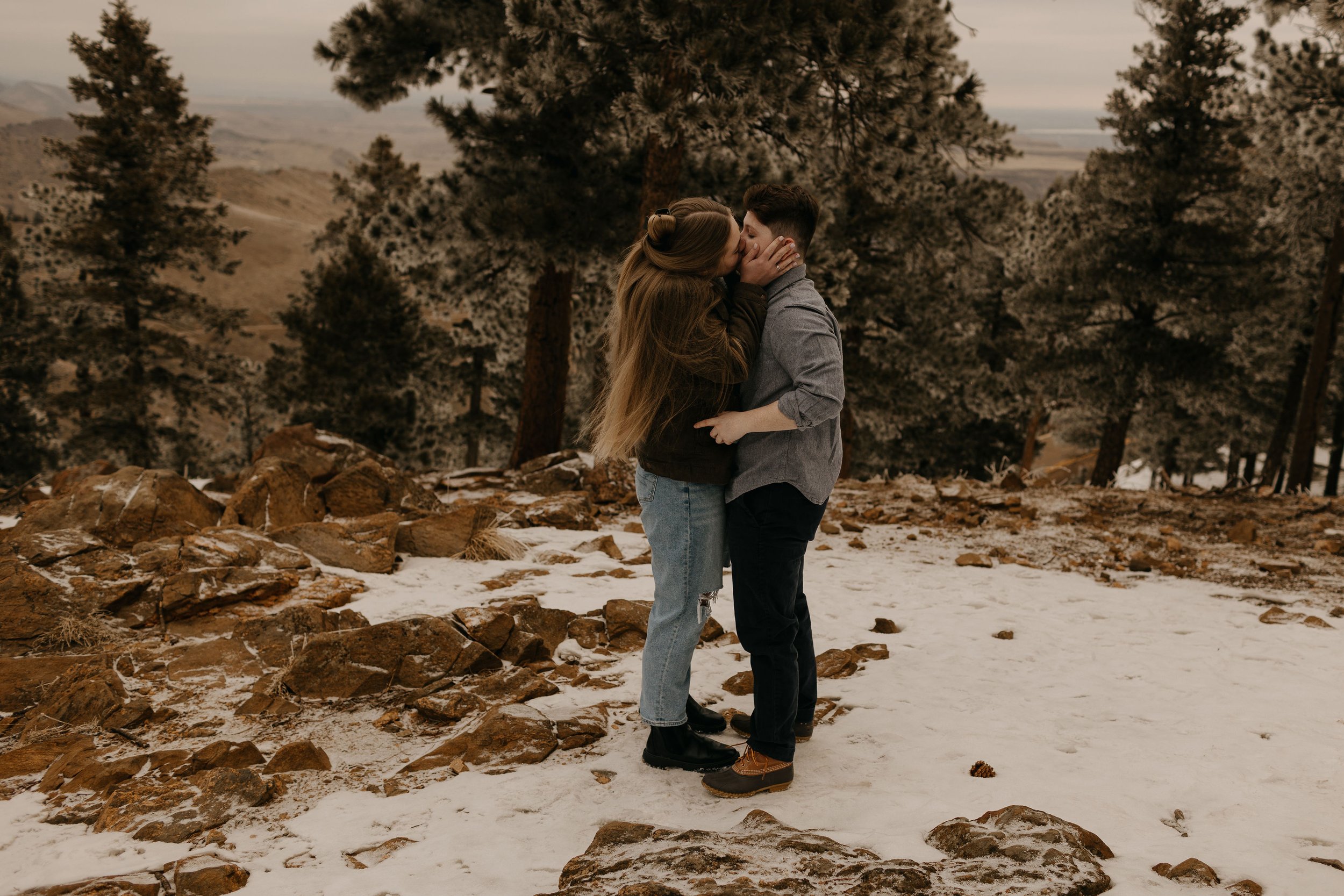 Lookout Mountain Park Surprise Proposal Golden Colorado Photos