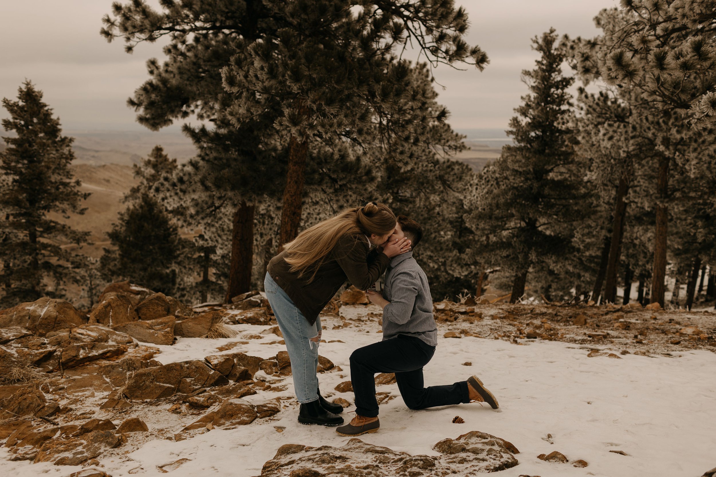 Lookout Mountain Park Surprise Proposal Golden Colorado Photos