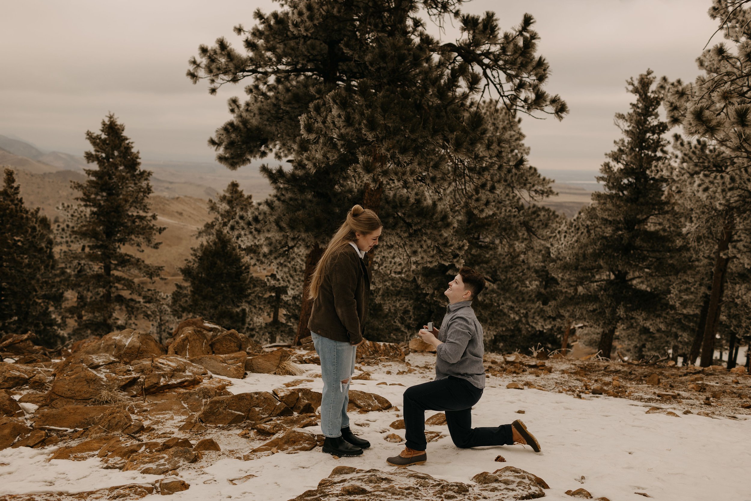 Lookout Mountain Park Surprise Proposal Golden Colorado Photos