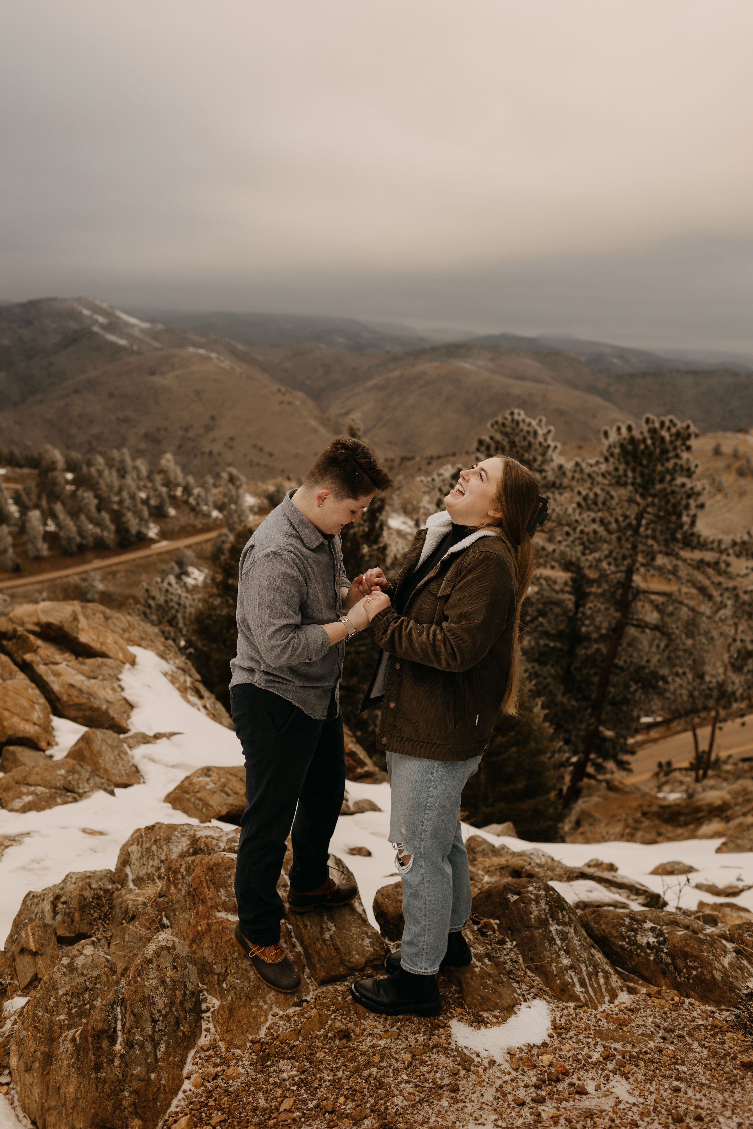 Lookout Mountain Park Surprise Proposal Golden Colorado Photos