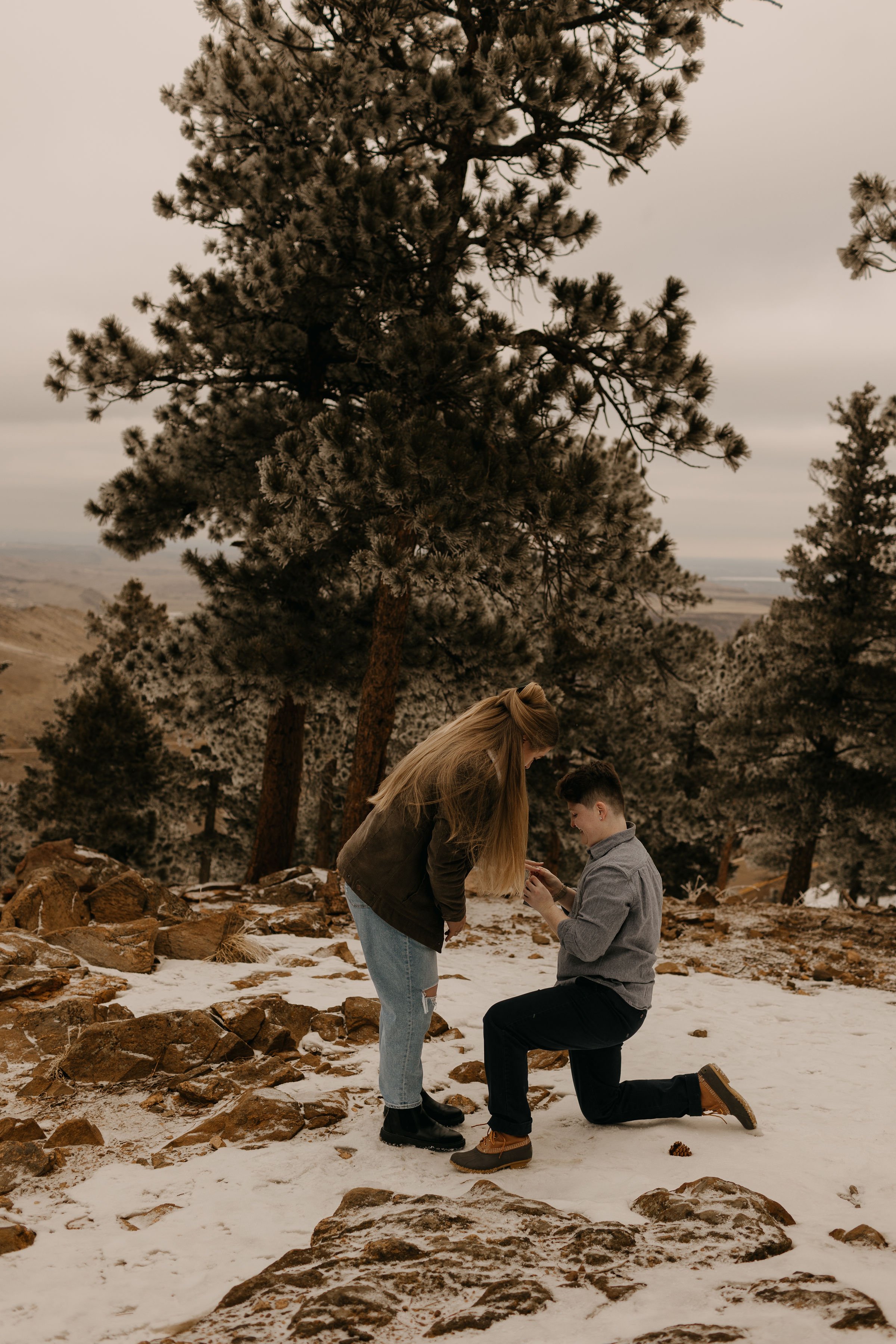 Lookout Mountain Park Surprise Proposal Golden Colorado Photos