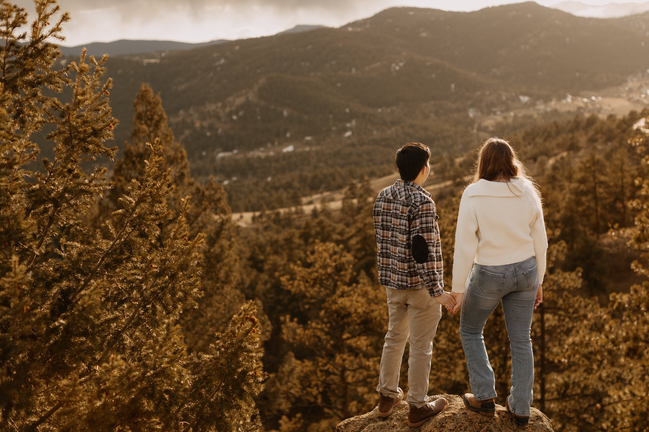 Surprise Proposal Photos Mount Falcon West Indian Hills, Colorado