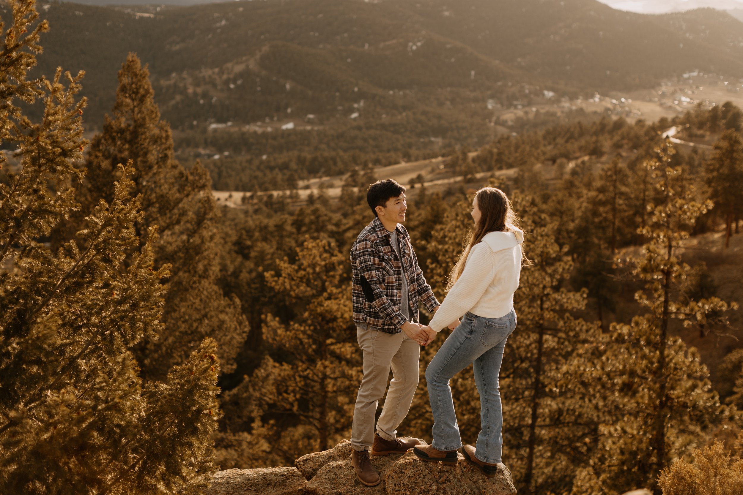 Surprise Proposal Photos Mount Falcon West Indian Hills, Colorado