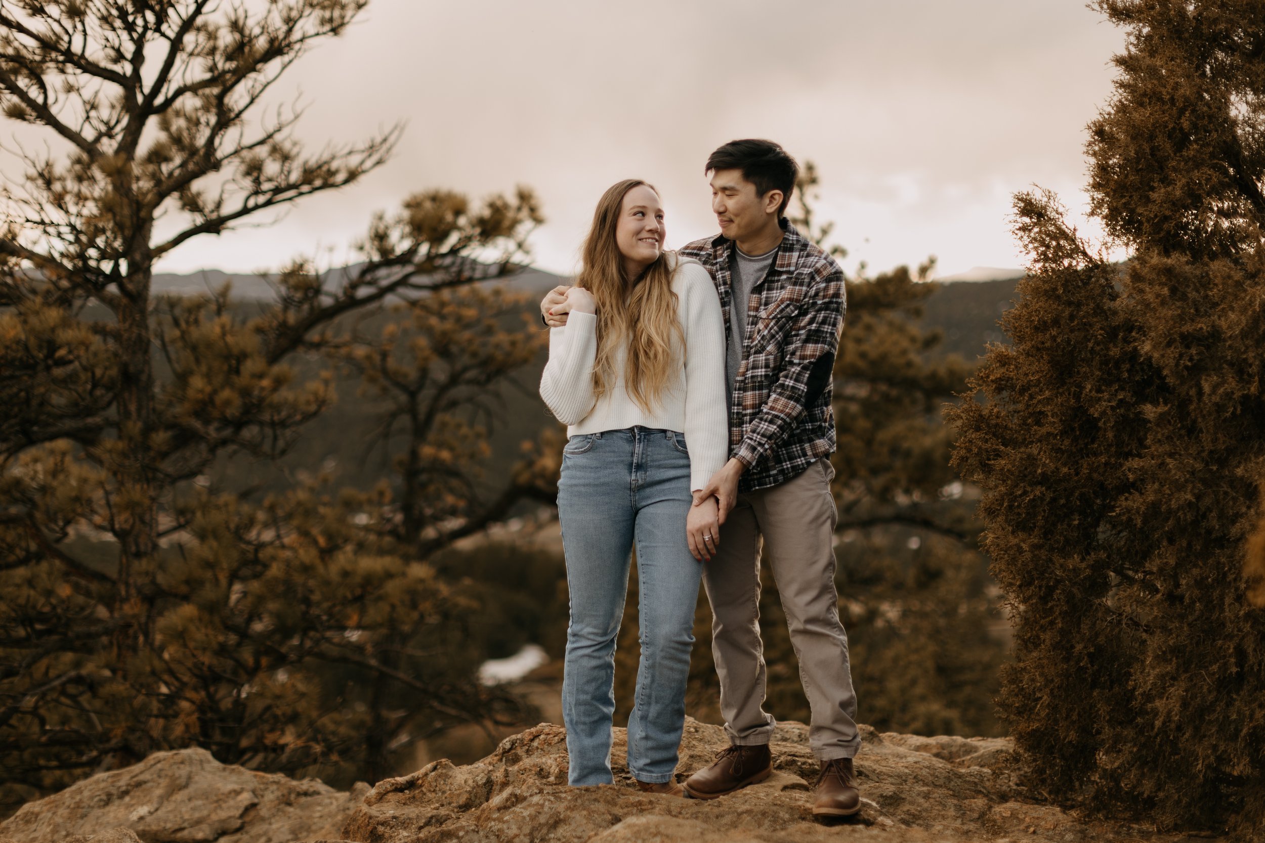 Surprise Proposal Photos Mount Falcon West Indian Hills, Colorado