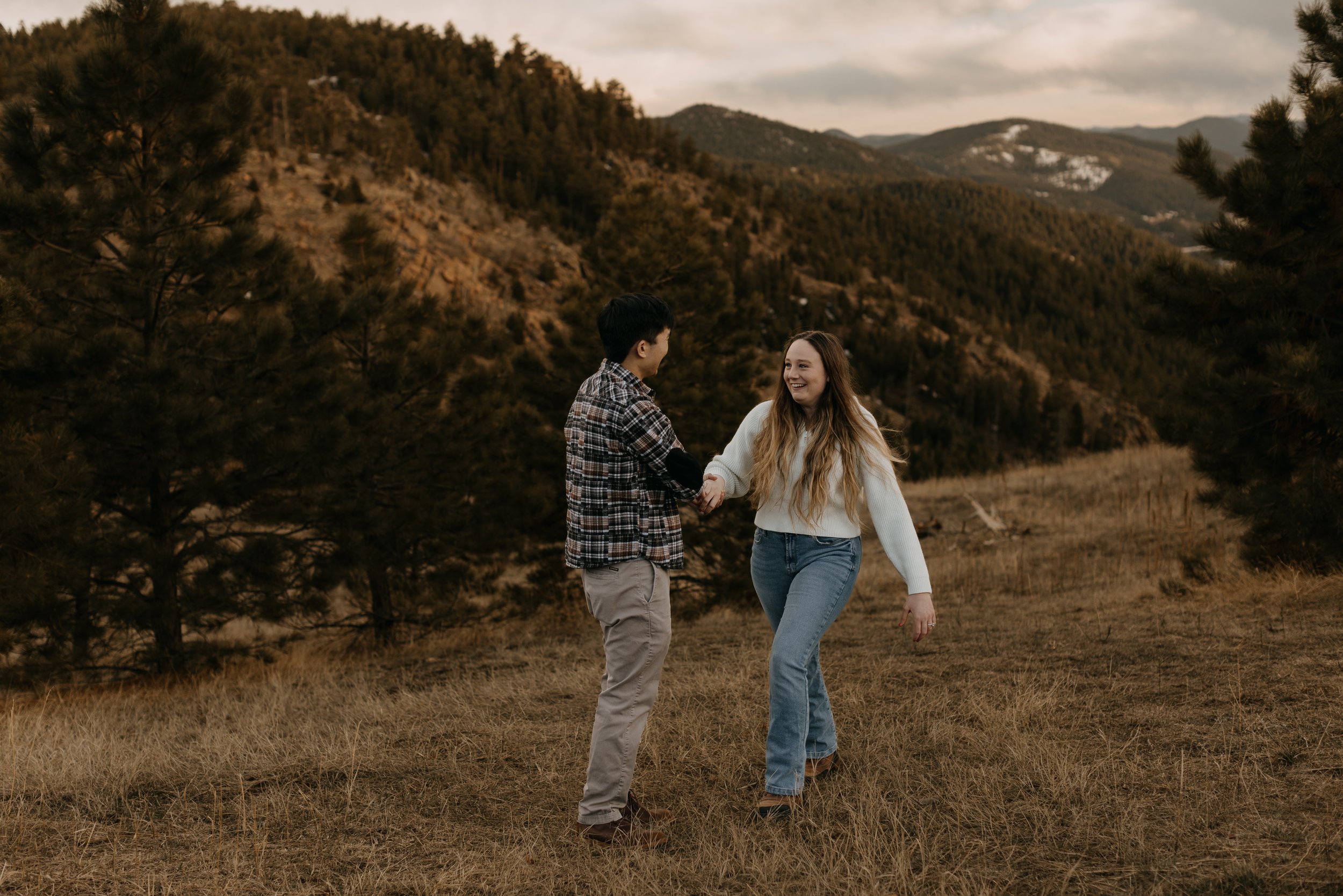 Surprise Proposal Photos Mount Falcon West Indian Hills, Colorado
