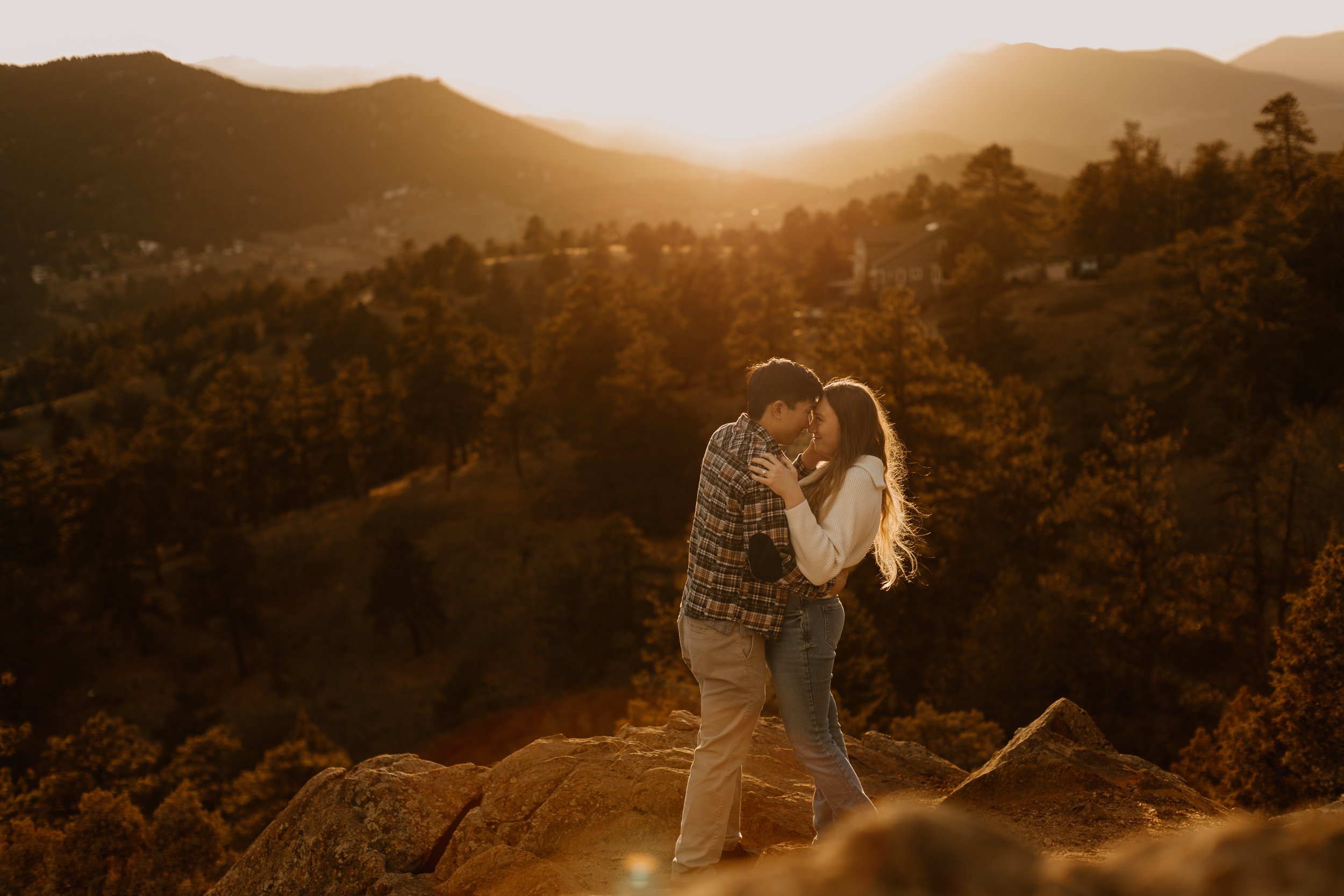 Surprise Proposal Photos Mount Falcon West Indian Hills, Colorado