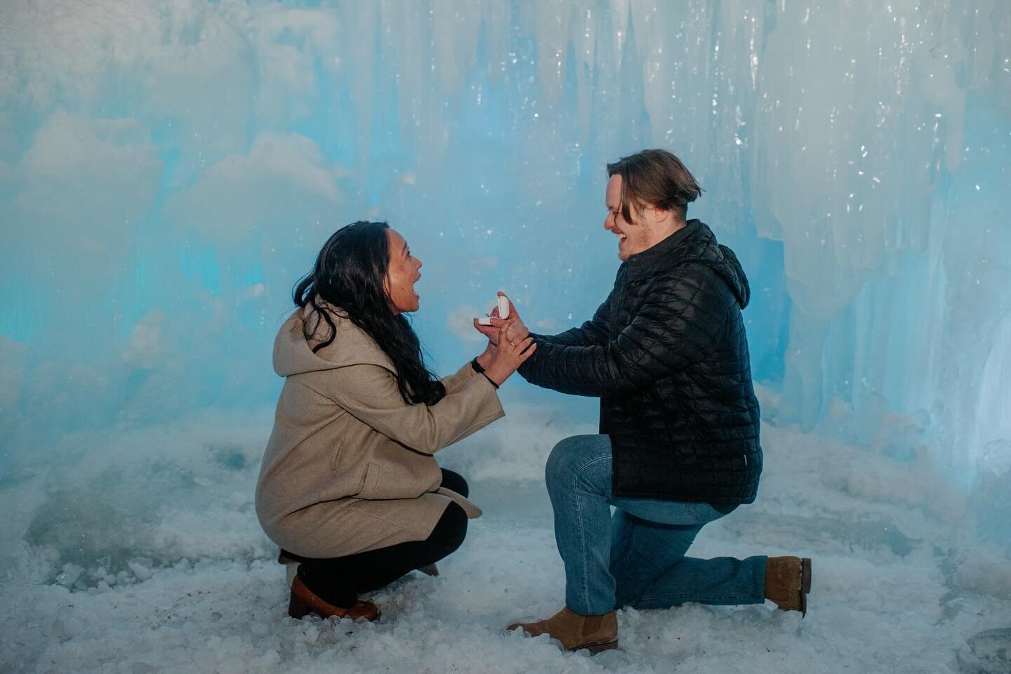 Our Colorado associate team captured Jacob&rsquo;s surprise proposal to Kristen at @icecastles_ in Cripple Creek, CO last Friday! These are without a doubt some of my favorite surprise proposal photos from this year so far! So much joy in these photo