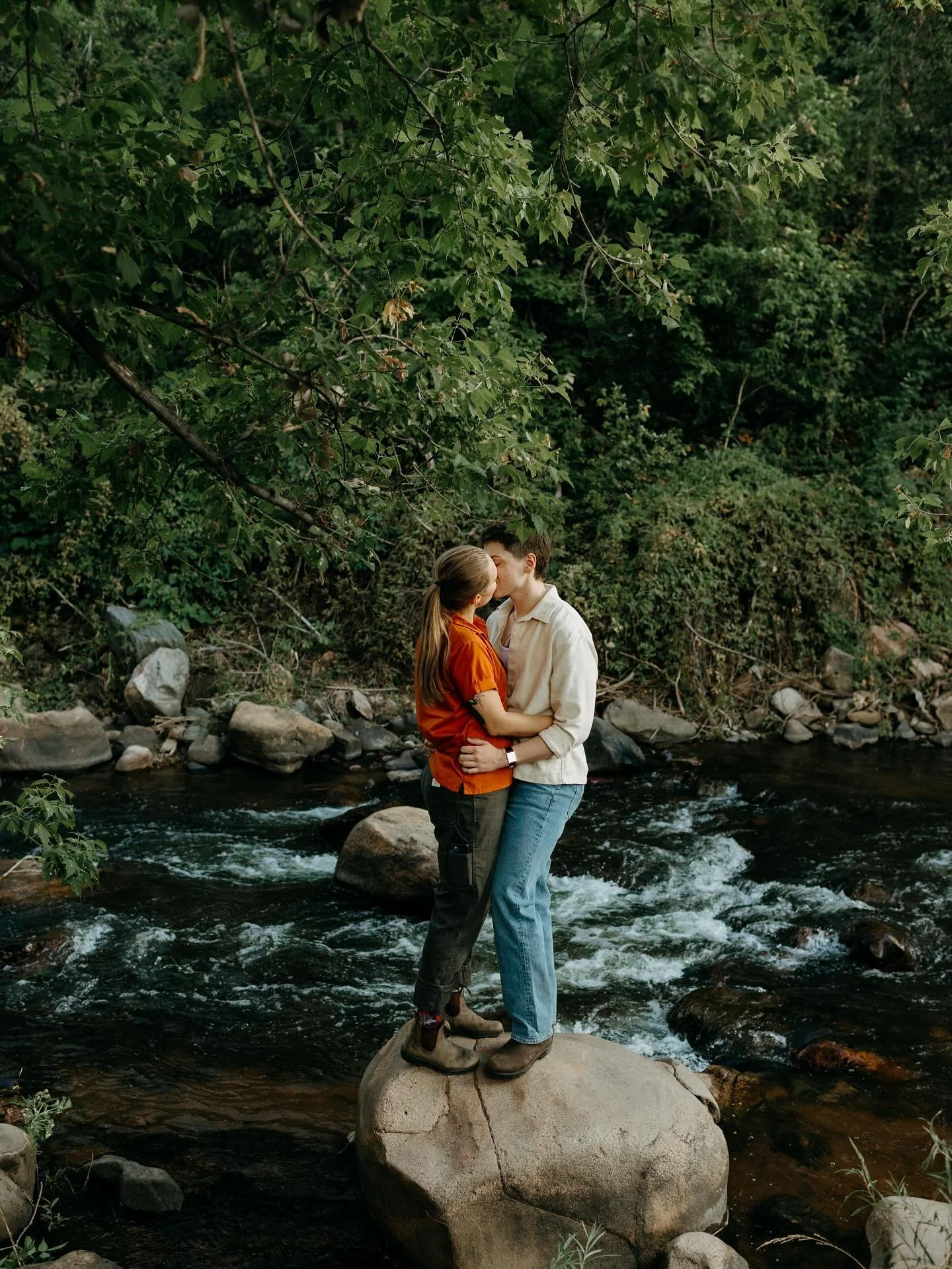 Mason planned a beautiful creekside surprise proposal on Sunday for Tina. They took her out to a big rock in the middle of the creek and popped the question! Something that stood out to me is Tina told Mason that she did not want them to do the typic