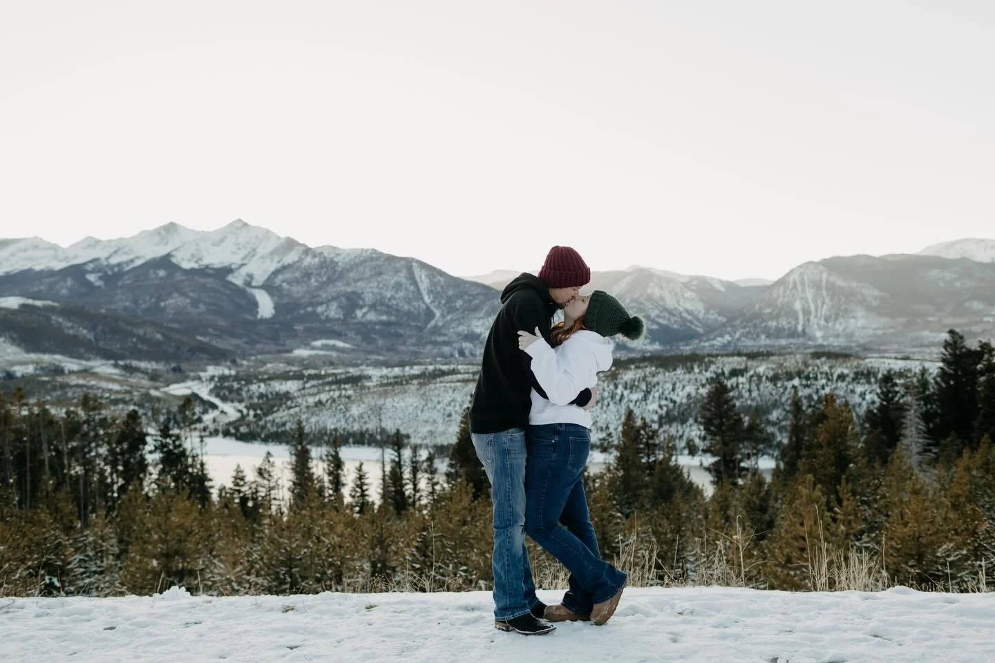 So glad we were able to catch some snow for Kyri and Dakota&rsquo;s engagement photos at Sapphire Point! Loved this winter engagement session! 💍❄️
