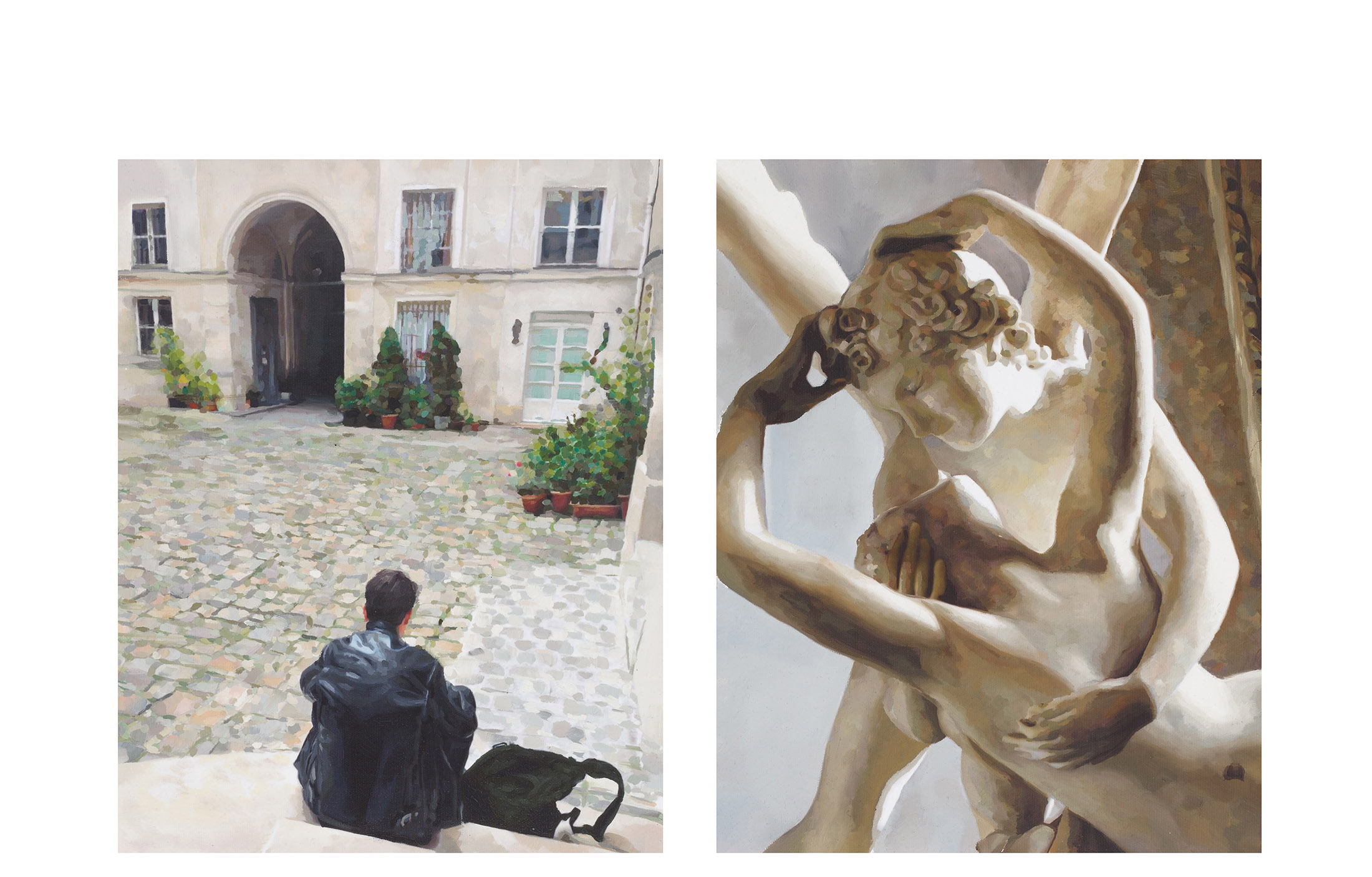 Douglas Schubert, 64 Rue de Turenne, Paris , Psyche Revived by Cupids Kiss (oil rendition of sculpture by Antonio Canova, 1777), 2016-17