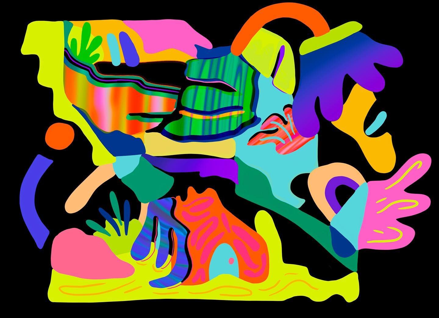 Late night underwater pachanga (aka party) 🌜🐠🦑🌱

Digital illustration made on @procreate
