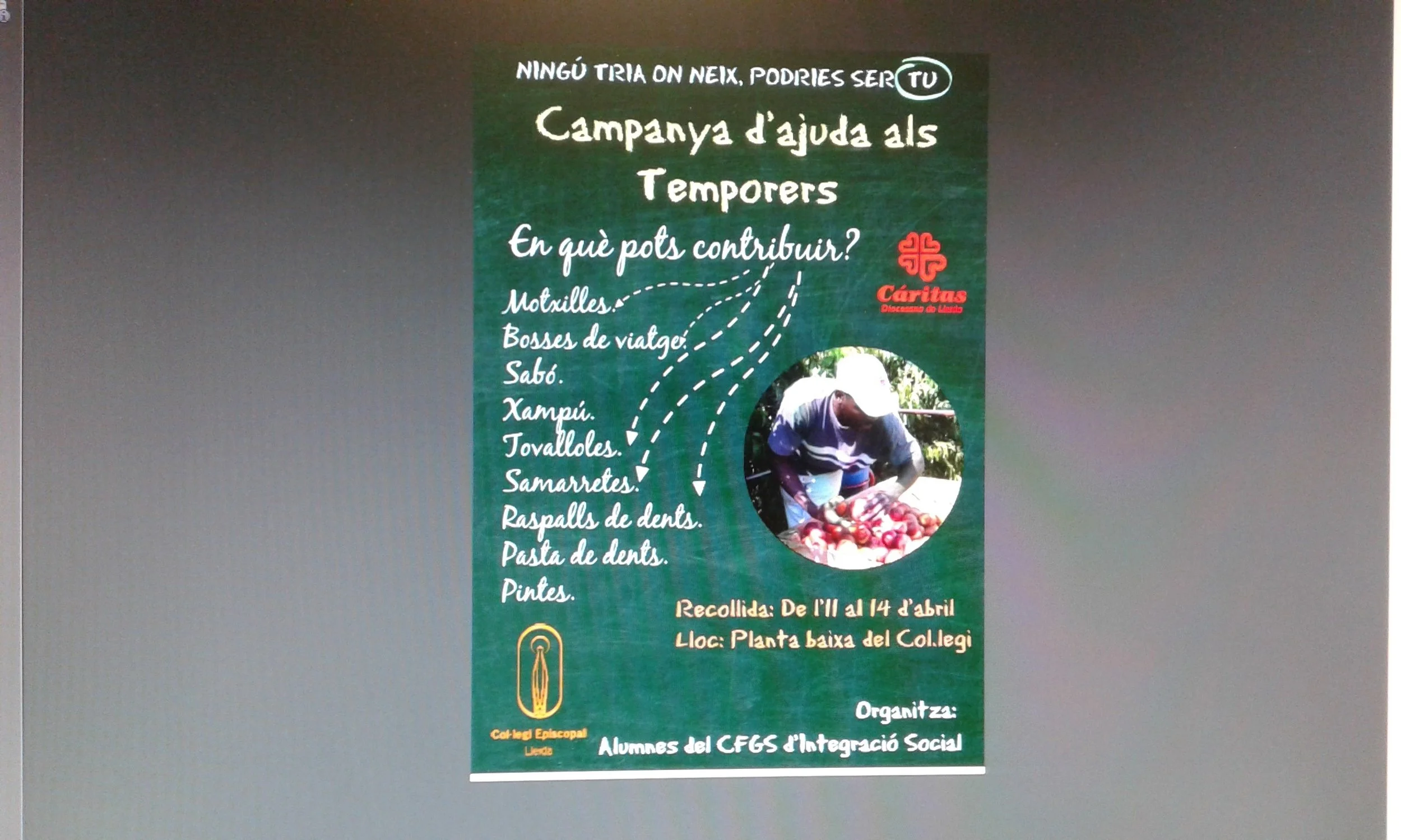 CAMPANYA D’AJUDA ALS TEMPORERS