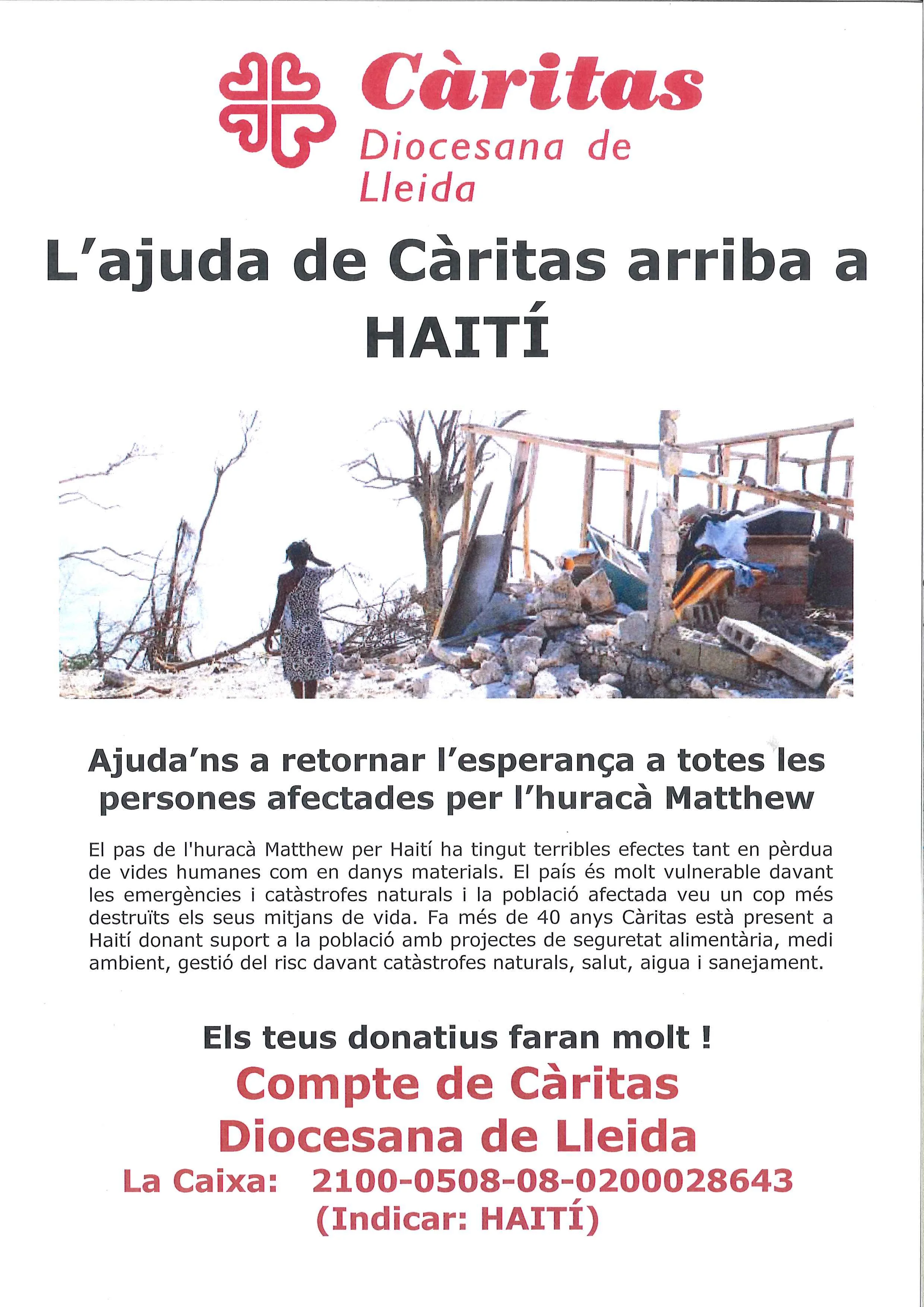 INFORME INICIAL. EMERGÈNCIA HURACÀ MATTHEW A HAITÍ. CÀRITAS