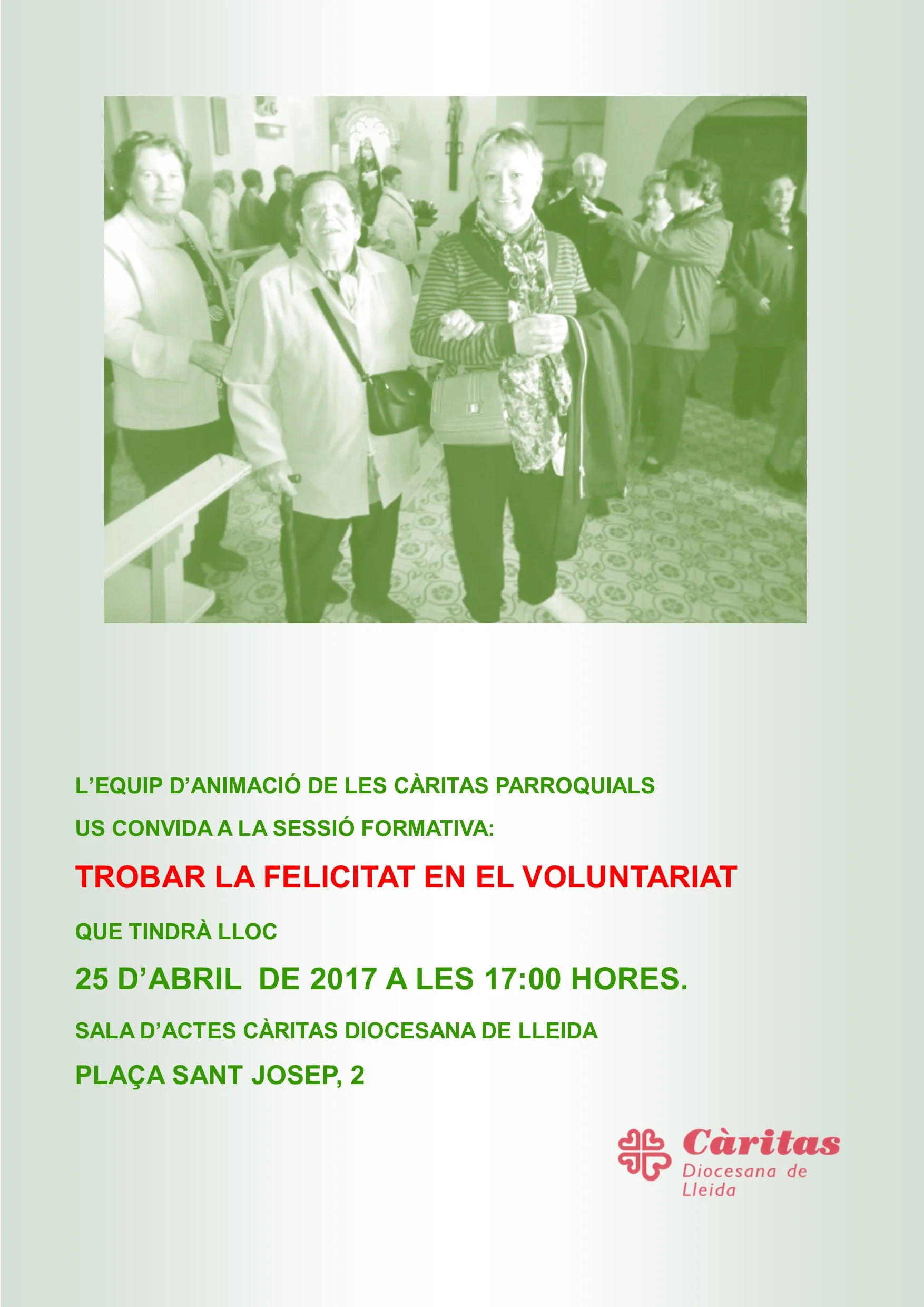 SESSIÓ FORMATIVA: TROBAR LA FELICITAT EN EL VOLUNTARIAT