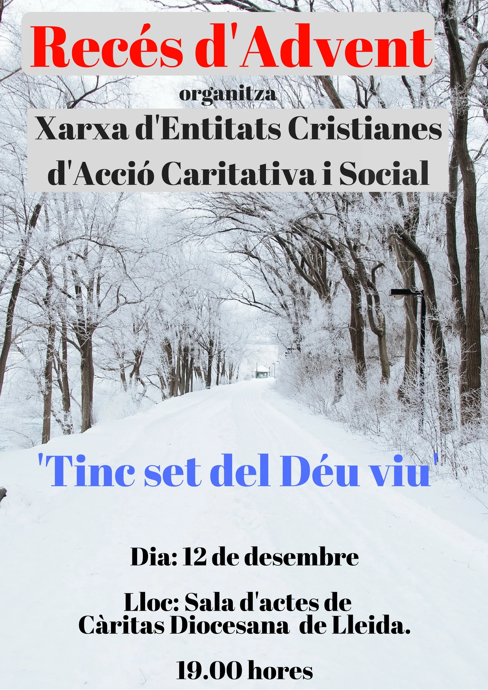 Recés d'Advent de la Xarxa d'Entitats Cristianes d'Acció Caritativa i Social