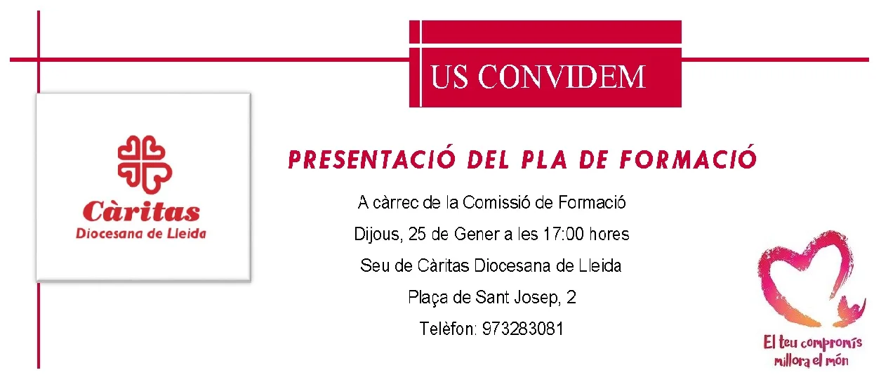 Càritas presenta el seu nou pla de formació