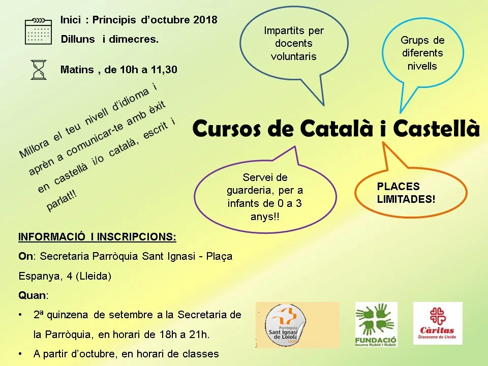 Càritas Diocesana de Lleida per l'augment de les competències laborals.