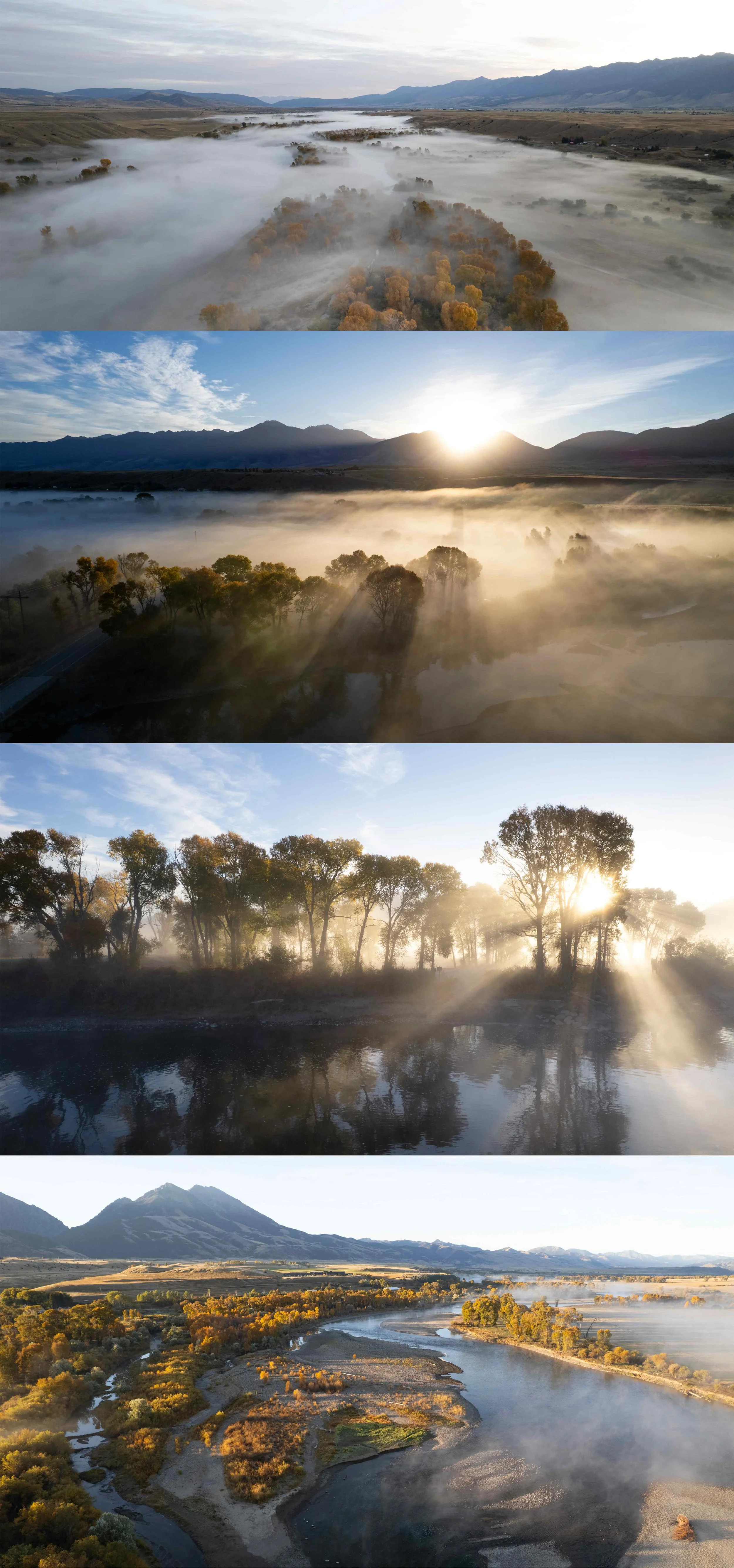  FOGGY YELLOWSTONE RIVER - EMIGRANT, MONTANA 