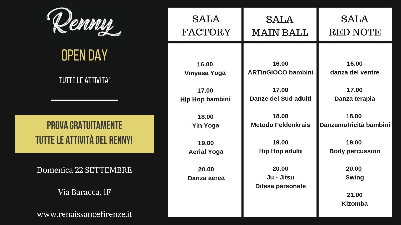 ultim'ora: anche Domenica 22/09 si balla al ritmo di Kizomba! Renny - Free Entry (su invito) - Presentazione progetto "Giovedì Invernale"