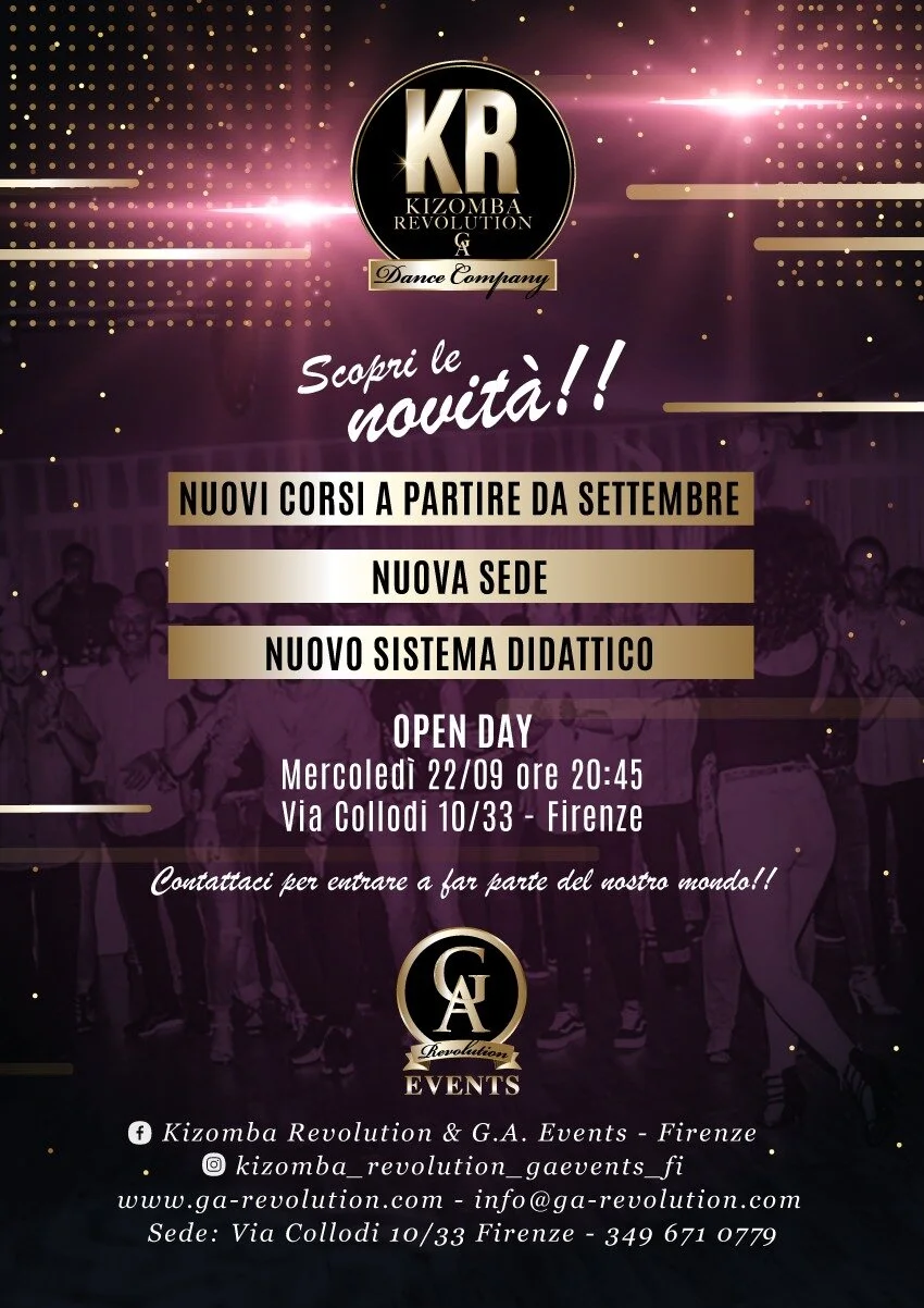 ...partito il countdown per l' Open day di Mercoledì 22/09: Nuovi Corsi, Nuova Sede, Serate di pratica sportiva...un treno di novità! 